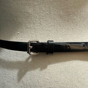 Ann Taylor Black Patent Skinny Belt